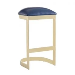 Manhattan Comfort Aura Bar Stool in Blue and Polished Brass (Set of 3) -Kitchen & Dining Furniture Sales Store Manhattan20Comfort 3xxBS006xxBLxxDxx26177e