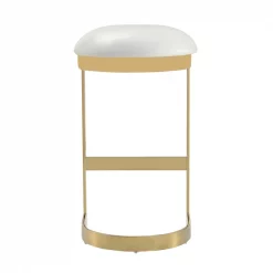 Manhattan Comfort Aura Bar Stool in White and Polished Brass (Set of 3) -Kitchen & Dining Furniture Sales Store Manhattan20Comfort 3xxBS006xxWHxxHxxb630a0