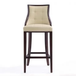 Manhattan Comfort Fifth Avenue Bar Stool in Cream and Walnut (Set of 3) -Kitchen & Dining Furniture Sales Store Manhattan20Comfort 3xxBS007xxCRxxExx97264e