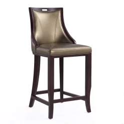 Manhattan Comfort Emperor Bar Stool in Bronze and Walnut (Set of 3) -Kitchen & Dining Furniture Sales Store Manhattan20Comfort 3xxBS008xxBZxxDxx897f03