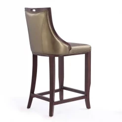 Manhattan Comfort Emperor Bar Stool in Bronze and Walnut (Set of 3) -Kitchen & Dining Furniture Sales Store Manhattan20Comfort 3xxBS008xxBZxxGxxc3c44c