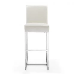 Manhattan Comfort Element 29" Faux Leather Bar Stool in Pearl White and Polished Chrome (Set of 3) -Kitchen & Dining Furniture Sales Store Manhattan20Comfort 3xxBS010xxPWxxExx06f6bd