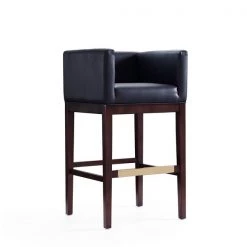 Manhattan Comfort Kingsley Barstool in Black and Dark Walnut (Set of 3) -Kitchen & Dining Furniture Sales Store Manhattan20Comfort 3xxBS012xxBKxxDxx930f92