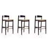 Manhattan Comfort Klismos Barstool in Camel and Dark Walnut (Set of 3)