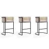 Manhattan Comfort Cosmopolitan Barstool in Cream and Black (Set of 3)