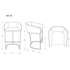 Manhattan Comfort Louvre Barstool in Cream and Titanium Gold (Set of 3) -Kitchen & Dining Furniture Sales Store Manhattan20Comfort 3xxBS016xxCRxxCxx0bb621