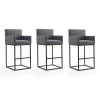 Manhattan Comfort Ambassador Barstool in Grey and Black (Set of 3)