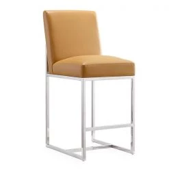 Manhattan Comfort Element 24" Faux Leather Counter Stool in Camel and Polished Chrome (Set of 3) -Kitchen & Dining Furniture Sales Store Manhattan20Comfort 3xxCS003xxCLxxDxxc733b6