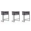 Manhattan Comfort Cosmopolitan Counter Stool in Grey and Black (Set of 3)