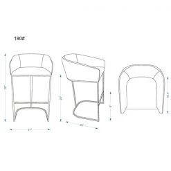 Manhattan Comfort Louvre Counter Stool in Cream and Titanium Gold (Set of 3) -Kitchen & Dining Furniture Sales Store Manhattan20Comfort 3xxCS009xxCRxxCxx5bd6f6