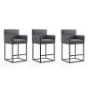 Manhattan Comfort Ambassador Counter Stool in Grey and Black (Set of 3)