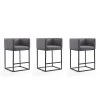 Manhattan Comfort Embassy Counter Stool in Grey and Black (Set of 3)