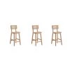 Manhattan Comfort Versailles Counter Stool in Nature Cane, Set of 3