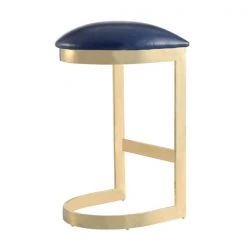 Manhattan Comfort Aura Bar Stool in Blue and Polished Brass -Kitchen & Dining Furniture Sales Store Manhattan20Comfort BS006xxBLxxFxxd55b01