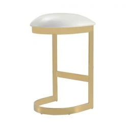 Manhattan Comfort Aura Bar Stool in White and Polished Brass -Kitchen & Dining Furniture Sales Store Manhattan20Comfort BS006xxWHxxFxxc5bee6