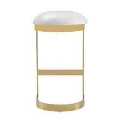 Manhattan Comfort Aura Bar Stool in White and Polished Brass -Kitchen & Dining Furniture Sales Store Manhattan20Comfort BS006xxWHxxGxxb070fb