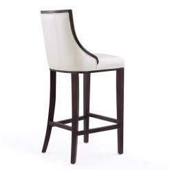 Manhattan Comfort Fifth Avenue Bar Stool in Pearl White and Walnut -Kitchen & Dining Furniture Sales Store Manhattan20Comfort BS007xxPWxxFxxd1bd4a