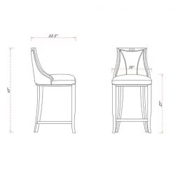 Manhattan Comfort Emperor Bar Stool in Pearl White and Walnut -Kitchen & Dining Furniture Sales Store Manhattan20Comfort BS008 PW C