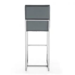 Manhattan Comfort Element 29" Faux Leather Bar Stool in Graphite and Polished Chrome -Kitchen & Dining Furniture Sales Store Manhattan20Comfort BS010 GP G