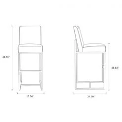 Manhattan Comfort Element 29" Faux Leather Bar Stool in Pearl White and Polished Chrome -Kitchen & Dining Furniture Sales Store Manhattan20Comfort BS010xxPWxxCxx5d950a