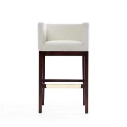 Manhattan Comfort Kingsley Barstool in Ivory and Dark Walnut -Kitchen & Dining Furniture Sales Store Manhattan20Comfort BS012 IV D
