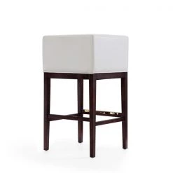 Manhattan Comfort Kingsley Barstool in Ivory and Dark Walnut -Kitchen & Dining Furniture Sales Store Manhattan20Comfort BS012 IV F