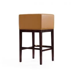 Manhattan Comfort Kingsley Barstool in Camel and Dark Walnut -Kitchen & Dining Furniture Sales Store Manhattan20Comfort BS012xxCLxxFxxd6cfec