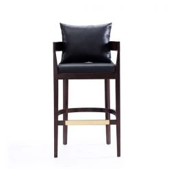 Manhattan Comfort Ritz Barstool in Black and Dark Walnut -Kitchen & Dining Furniture Sales Store Manhattan20Comfort BS013 BK D