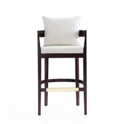 Manhattan Comfort Ritz Barstool in Ivory and Dark Walnut -Kitchen & Dining Furniture Sales Store Manhattan20Comfort BS013 IV D