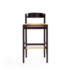 Manhattan Comfort Klismos Barstool in Camel and Dark Walnut -Kitchen & Dining Furniture Sales Store Manhattan20Comfort BS014 CL D