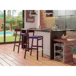 Manhattan Comfort Klismos Barstool in Black and Dark Walnut -Kitchen & Dining Furniture Sales Store Manhattan20Comfort BS014xxBKxxBxx185ab2