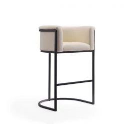 Manhattan Comfort Cosmopolitan Barstool in Cream and Black