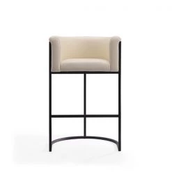 Manhattan Comfort Cosmopolitan Barstool in Cream and Black -Kitchen & Dining Furniture Sales Store Manhattan20Comfort BS015xxCRxxDxx8a47b0