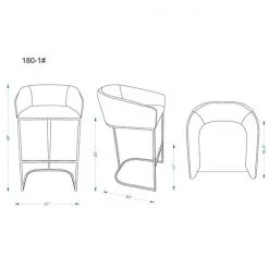 Manhattan Comfort Louvre Barstool in Cream and Titanium Gold -Kitchen & Dining Furniture Sales Store Manhattan20Comfort BS016 CR C