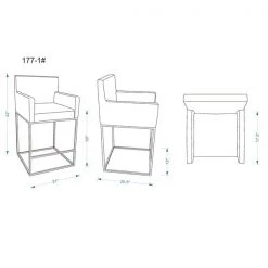 Manhattan Comfort Ambassador Barstool in Cream and Black -Kitchen & Dining Furniture Sales Store Manhattan20Comfort BS017 CR C