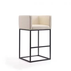 Manhattan Comfort Embassy Barstool in Cream and Black