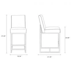 Manhattan Comfort Element 24" Faux Leather Counter Stool in Camel and Polished Chrome -Kitchen & Dining Furniture Sales Store Manhattan20Comfort CS003 CL C