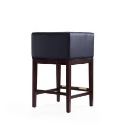 Manhattan Comfort Kingsley Counter Stool in Black and Dark Walnut -Kitchen & Dining Furniture Sales Store Manhattan20Comfort CS005 BK G