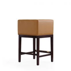 Manhattan Comfort Kingsley Counter Stool in Camel and Dark Walnut -Kitchen & Dining Furniture Sales Store Manhattan20Comfort CS005 CL F