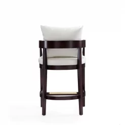 Manhattan Comfort Ritz Counter Stool in Ivory and Dark Walnut -Kitchen & Dining Furniture Sales Store Manhattan20Comfort CS006 IV G