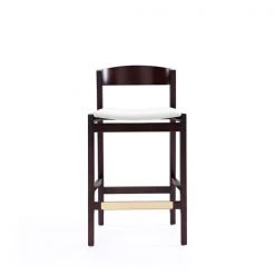 Manhattan Comfort Klismos Counter Stool in Ivory and Dark Walnut -Kitchen & Dining Furniture Sales Store Manhattan20Comfort CS007 IV D