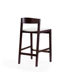 Manhattan Comfort Klismos Counter Stool in Ivory and Dark Walnut -Kitchen & Dining Furniture Sales Store Manhattan20Comfort CS007 IV F