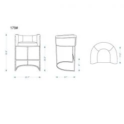 Manhattan Comfort Cosmopolitan Counter Stool in Pebble and Black -Kitchen & Dining Furniture Sales Store Manhattan20Comfort CS008 PE C