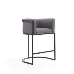 Manhattan Comfort Cosmopolitan Counter Stool in Grey and Black