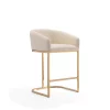 Manhattan Comfort Louvre Counter Stool in Cream and Titanium Gold -Kitchen & Dining Furniture Sales Store Manhattan20Comfort CS009xxCRxxAxxddd1bf