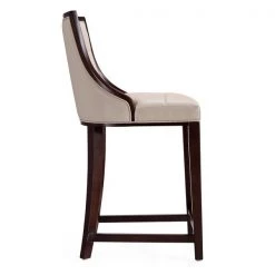 Manhattan Comfort Fifth Ave Counter Stool in Cream and Dark Walnut -Kitchen & Dining Furniture Sales Store Manhattan20Comfort CS012xxCRxxExx39ecea