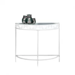 Monarch Specialties Hall Console Accent Table - 36"L / White Metal