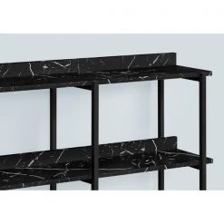 Monarch Specialties Hall Console Accent Table - 48"L / Black Marble-Look / Black Metal -Kitchen & Dining Furniture Sales Store Monarch20Specialities Ixx2220xxfeatxx30e785