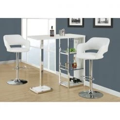 Monarch Specialties Barstool, White, Chrome Metal Hydraulic Lift -Kitchen & Dining Furniture Sales Store Monarch20Specialities Ixx2358xxls