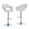 Monarch Specialties Barstool, White, Chrome Metal Hydraulic Lift -Kitchen & Dining Furniture Sales Store Monarch20Specialities Ixx2358xxwhite
